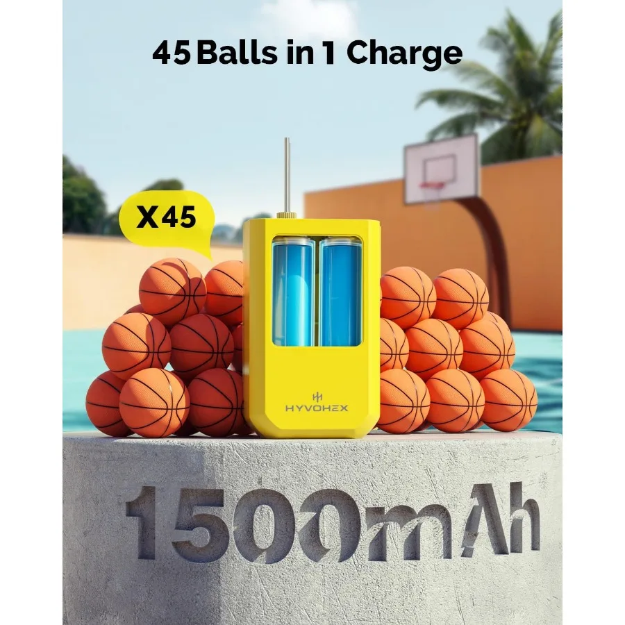Portable Electric Ball Pump for Sports Balls: Ultra Fast Inflation with Digital LED Display Preset Pressure Settings Includes B