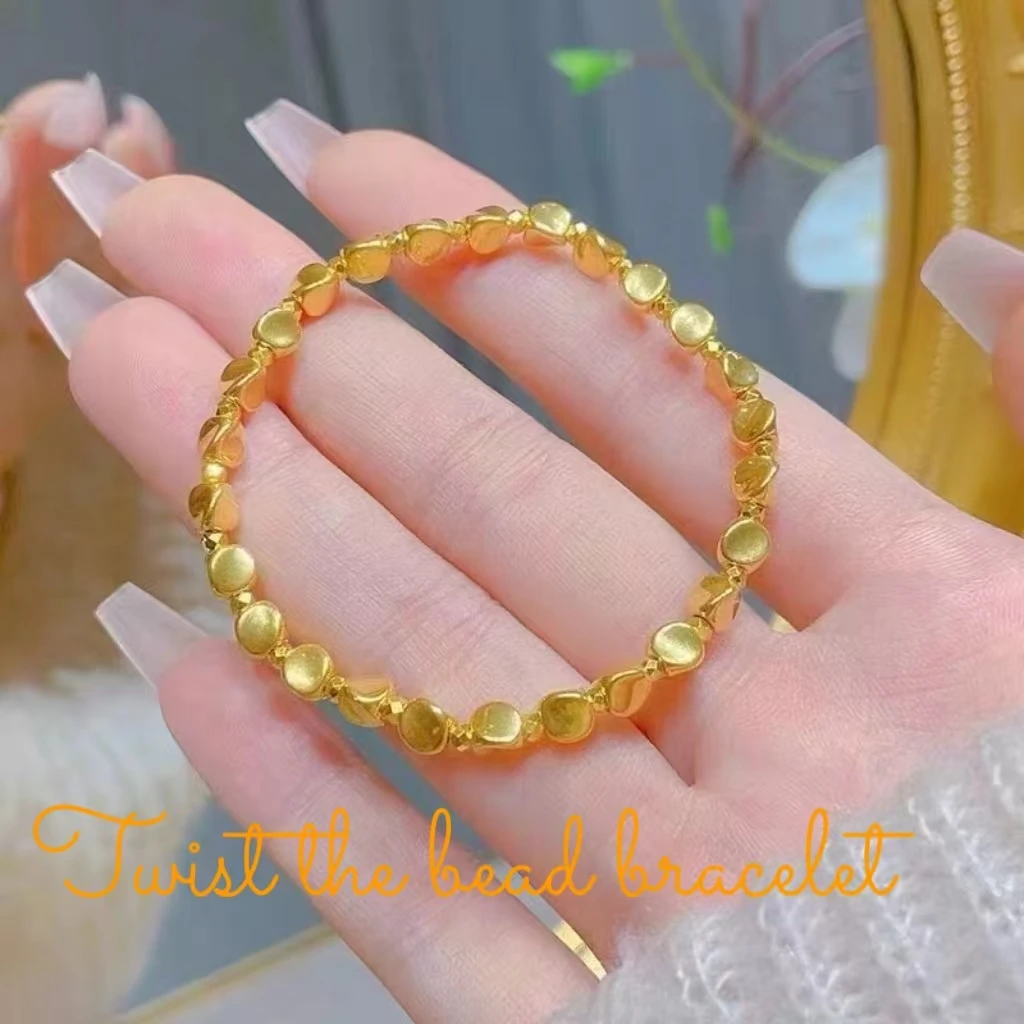 

Ancient - Style Twist Bead Good - Luck Bracelet, Durable Non - Fading Finish, Trendy and Elegant