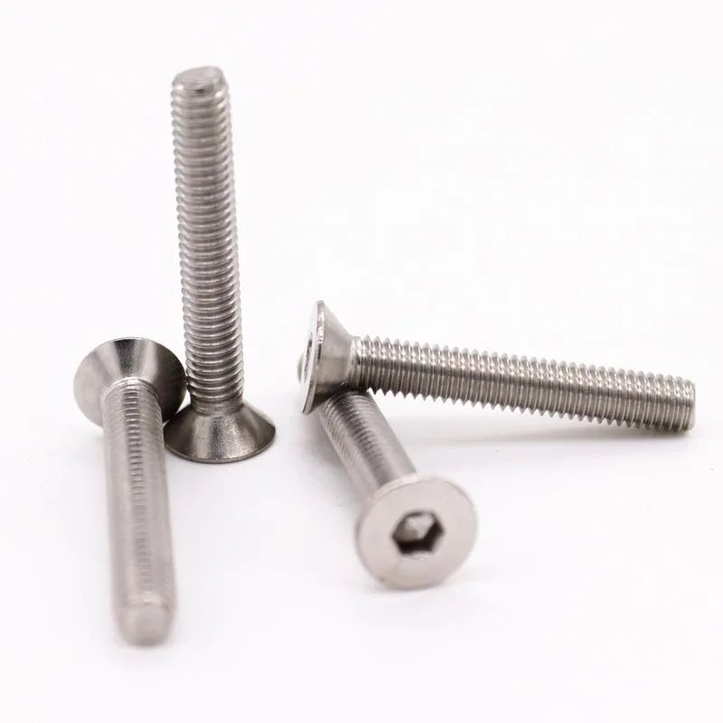10pcs UNC 1/4-20 US Coarse Thread 304 A2-70 Stainless Steel Hex Hexagon Socket Flat Countersunk Head Screw Bolt
