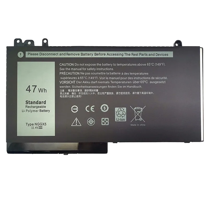 New Rechargeable 11.4V 47Wh 3917mAh Laptop Battery NGGX5 for Dell Latitude E5250 E5270 E5470 E5550 E5570 M3510 451-BBUJ 451-BBUM