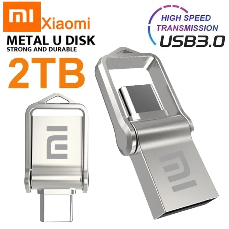 Xiaomi 2TB USB Flash Drive High Speed Pen Drive 1TB USB 3.0 Memory Stick 512GB Flash Pendrive Metal USB Disk For Table PC Phone