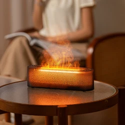 Newest RGB Flame Aroma Diffuser Humidifier USB Desktop Simulation Light Aromatherapy Purifier Air for Bedroom With 7 Colors