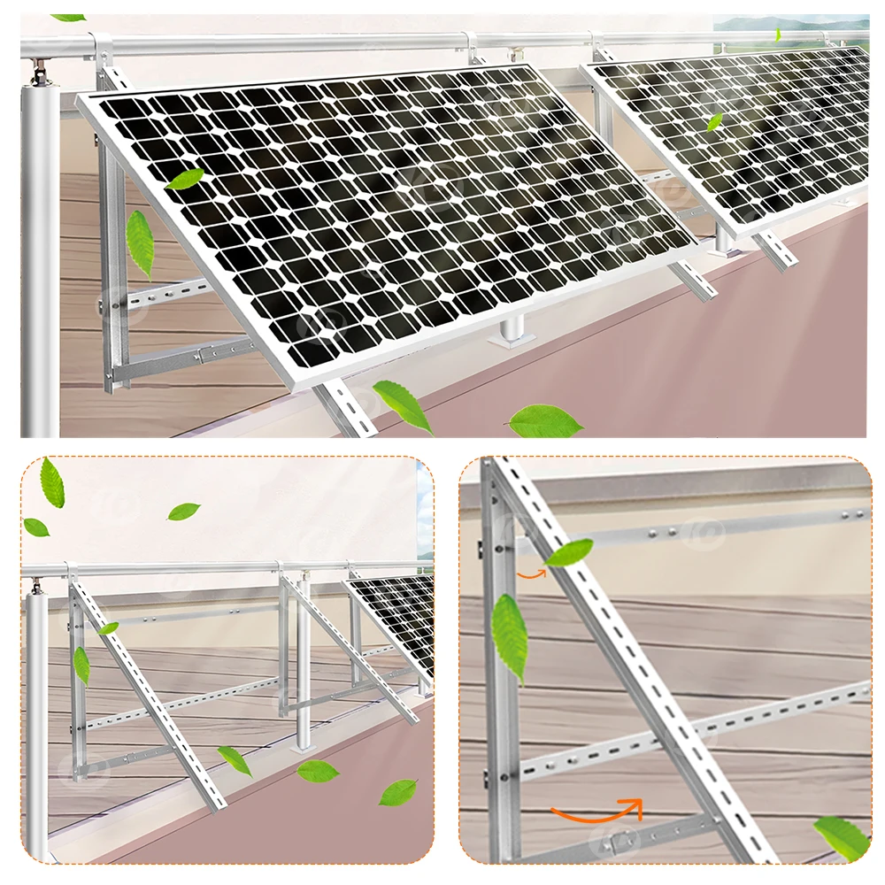 Balcony Mounted Solar Bracket Adjustable Triangle Solar Bracket Roof Ballast Solar Bracket For Balcony Energy Storage System