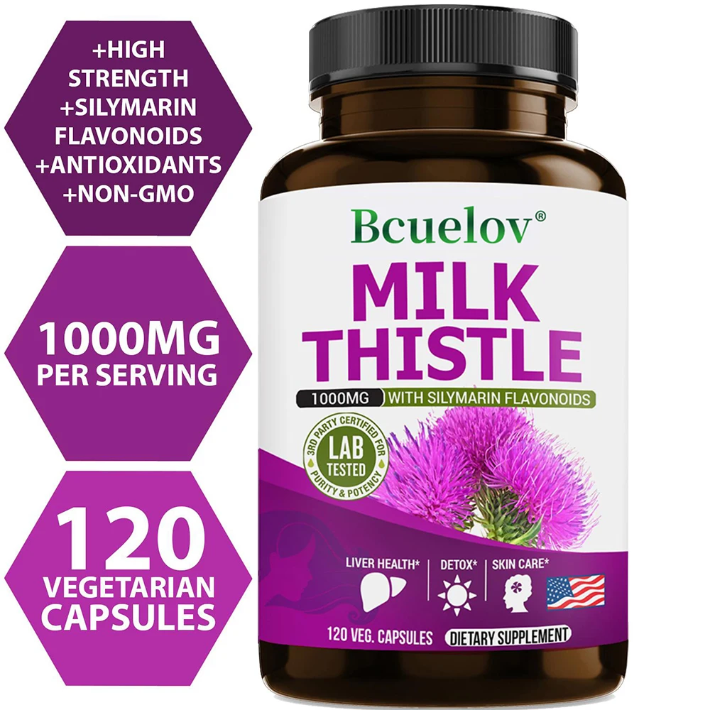 Milk Thistle Extract Supplement - Helps Protect The Liver From Oxidative Stress, Reduces Liver Burden, and Supports Heart Health