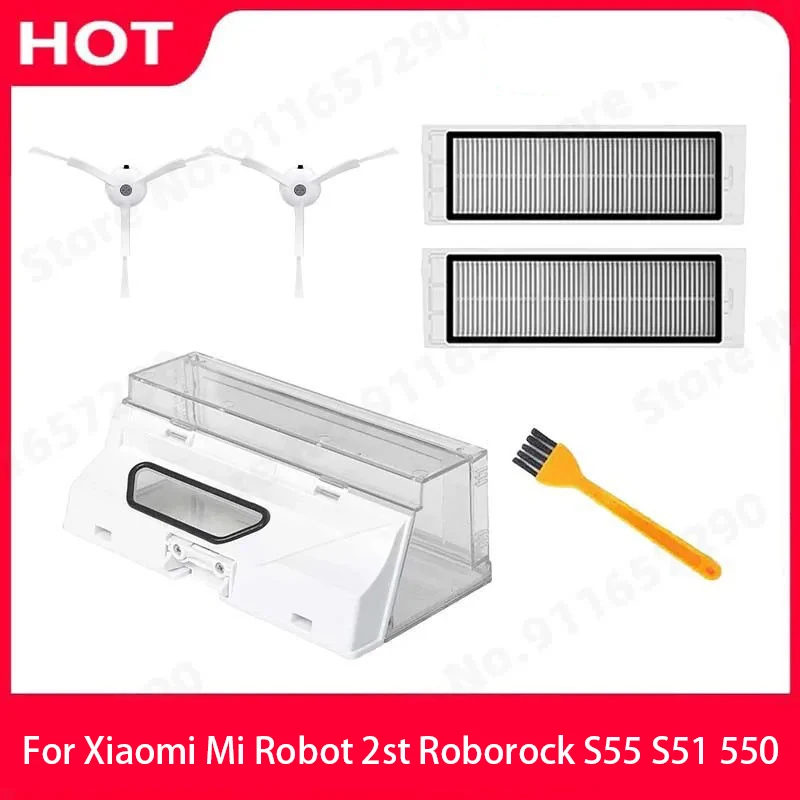 For Xiaomi Mi Robot 2st Roborock S55 S51 S50 S6 T6 Dust Box Spare Parts Vacuum Cleaner Hepa Filter Replacement Accessories