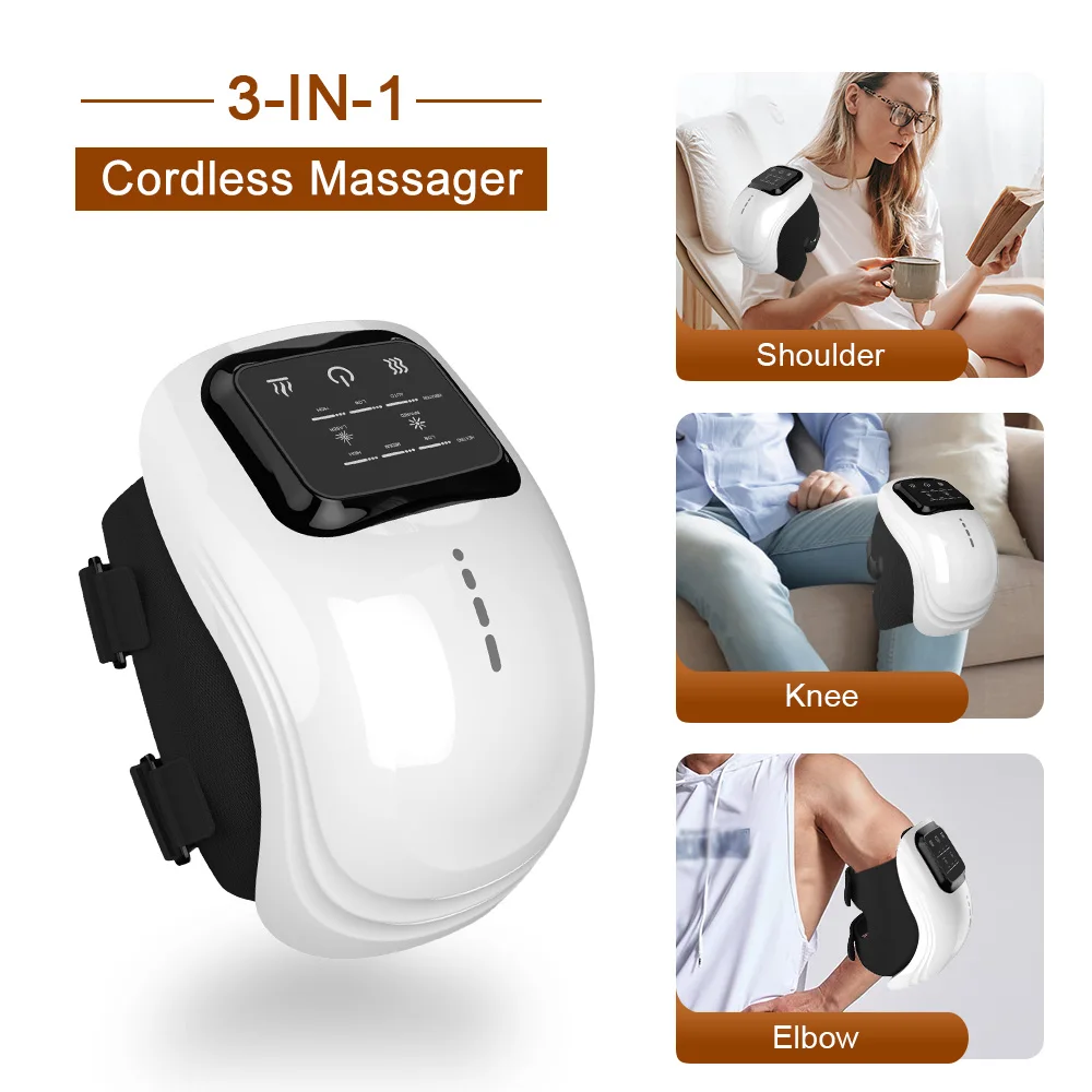 

Cordless Electric Knee Massager with Heat and Vibration Function Smart Joint Relaxation Device for Leg Shoulder Elbow Home Use