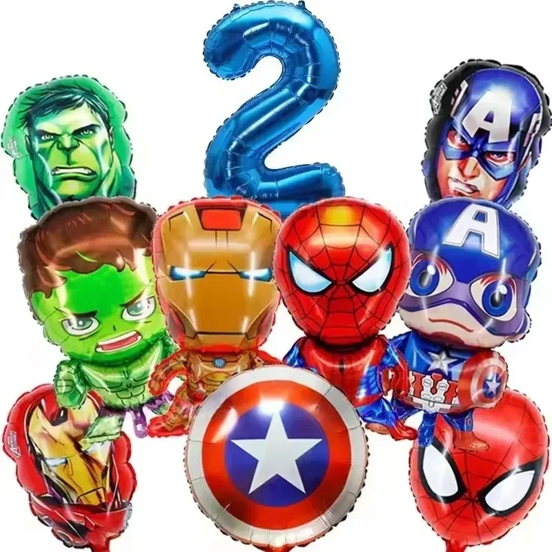 Spider en zijn geweldige vrienden Spider Number aluminium ballonnen verjaardagsparty decoraties ballon voor kinderen babyshower cadeaus