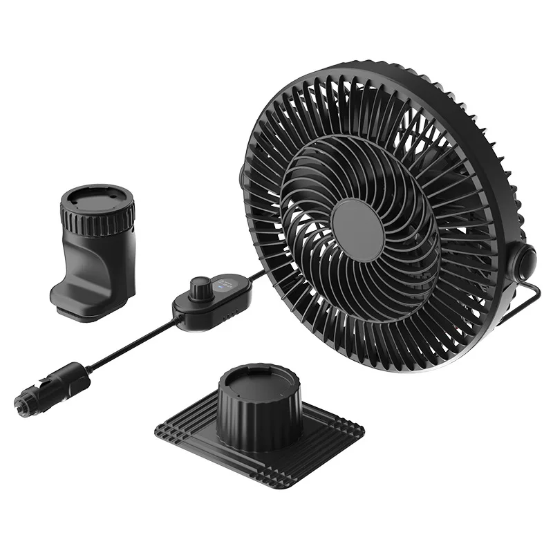 Car Auto Swing Cooling Fan,Stepless Speed Control Vehicle Electric Fan For Large Truck Van SUV,Car Interior Cooler Fan