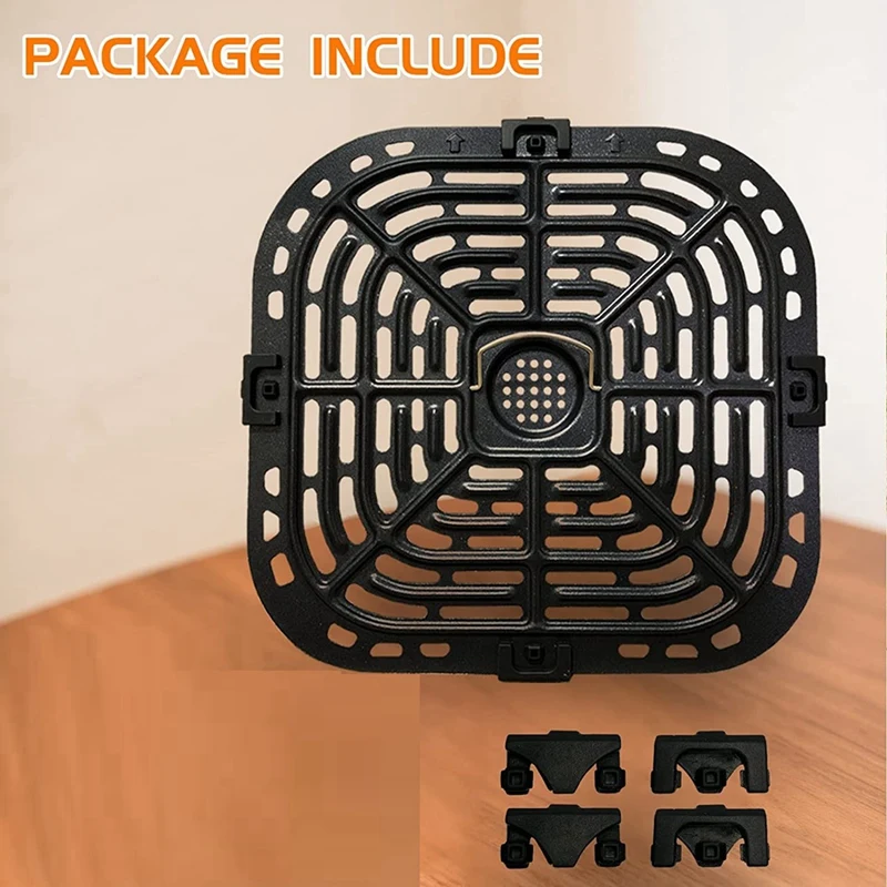 Air Fryer Grill Plate For Instants Vortex Plus 6QT Air Fryers, Upgraded Square Grill Pan Tray Replacement