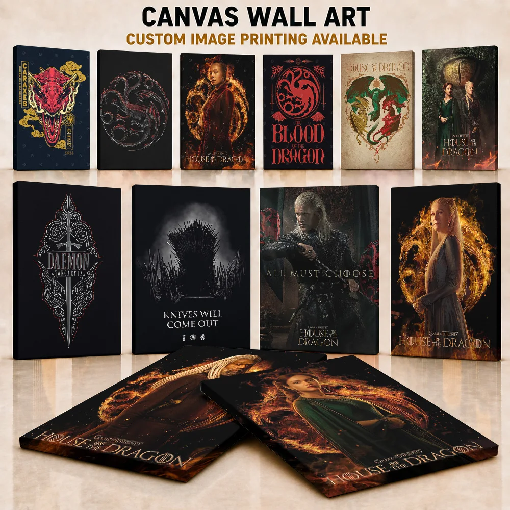 House Of The Dragon TV Series Canvas Posters Personalized Photo Epic Fantasy Theme Wall Art For Home Theater Birthday Present