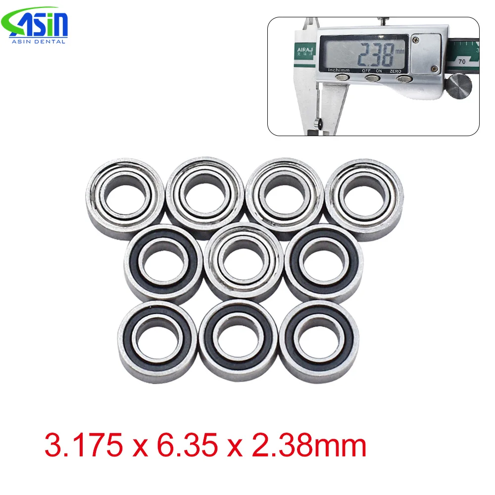 High Quality 10pc Dental air turbine Bearings 3.175*6.35*2.381 mm SR144 high speed handpiece ceramic bearings for nsk tosi coxo