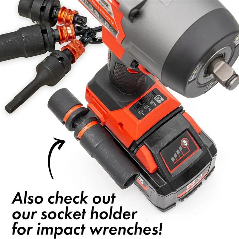 Slagmoersleutel Accessoireset-Socket Houder Sleutelhanger 3Pc-3/8In Socket Organizer Met Quick Release En Clip-Toolbox Opslag