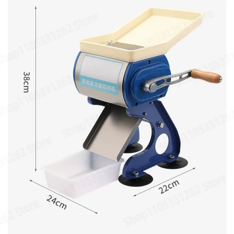 Hand crank meat slicer commercial household small slicing shredding mincing machine for fresh meat braised meat