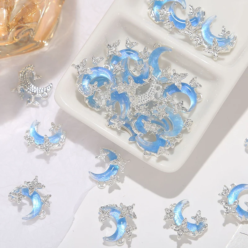 

10 шт./лот DIY микс ювелирных изделий аксессуары сплав бабочка луна кошачий глаз кулон для подвесок телефон браслет