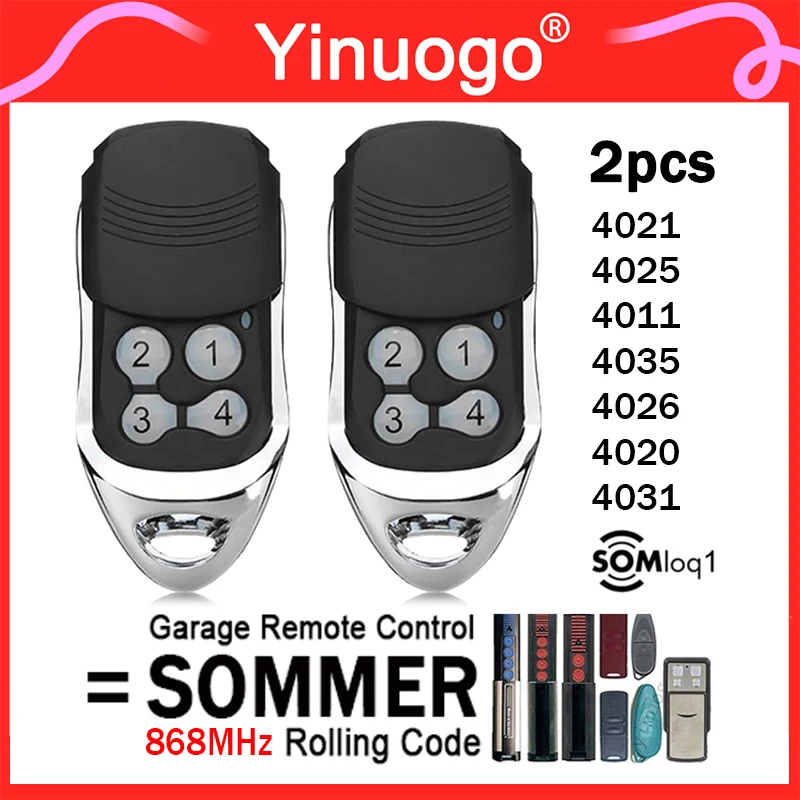 

2pcs For SOMMER Hand Transmitter Compatible With SOMMER 4020 TX03-868-4 4026 4035 4011 4025 4031 868MHz Garage Remote Control