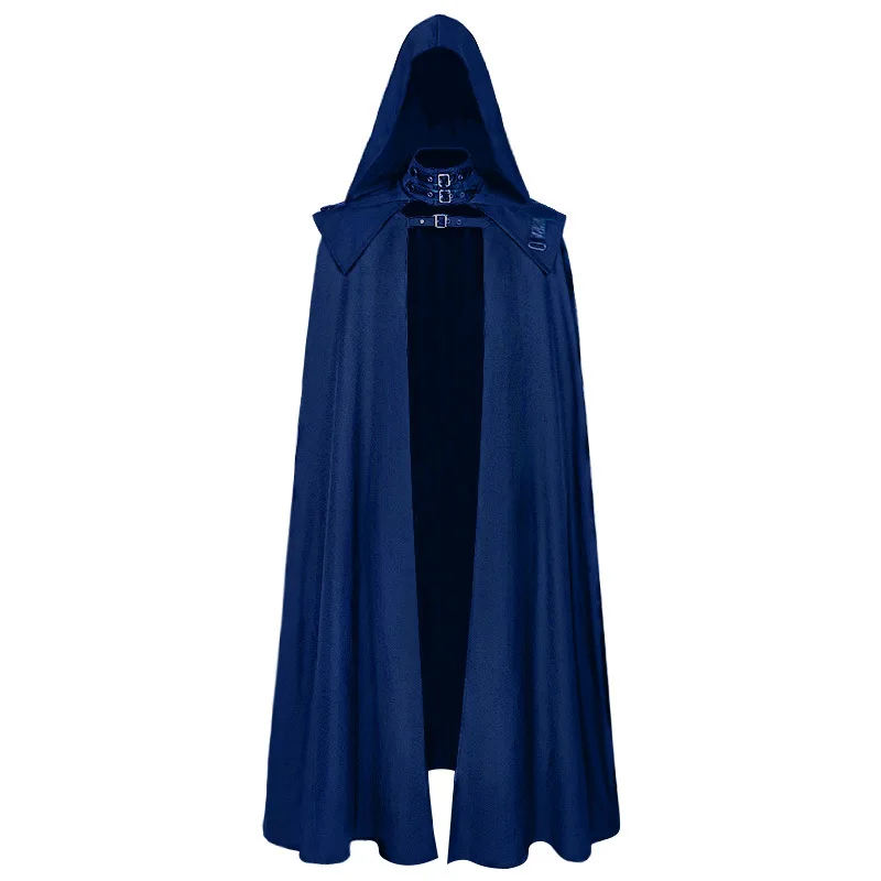 Man Medieval Gothic Hooded Cape Halloween Cosplay Robe