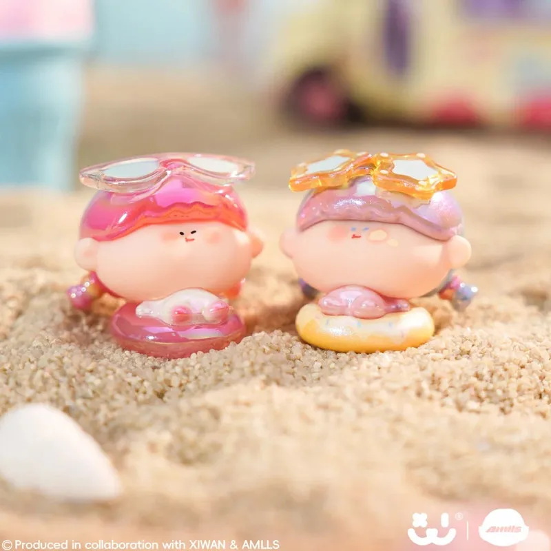 Genuine Amarilliss Beach Inflatable Pool Toy Cute Grain Collectible Figurine Trendy Blind Box Plaything Adorable Gift