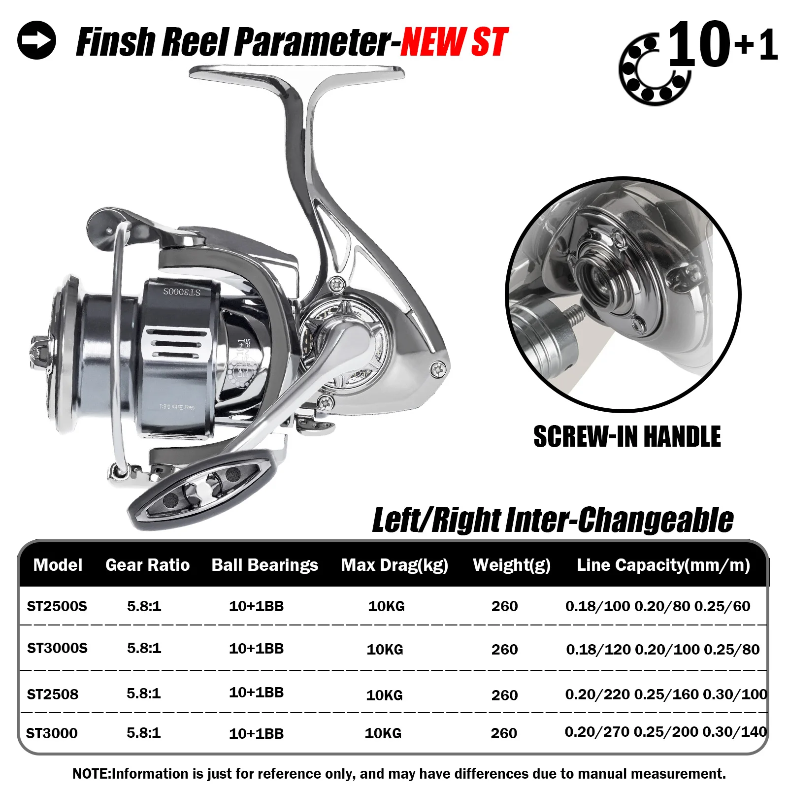 Fishing Reel Spincoil Superlicht 10 1bb Roestvrij Staal Lager 5.8:1 Zeezout Water Waterdichte Uitrusting Voor Baarsnoek