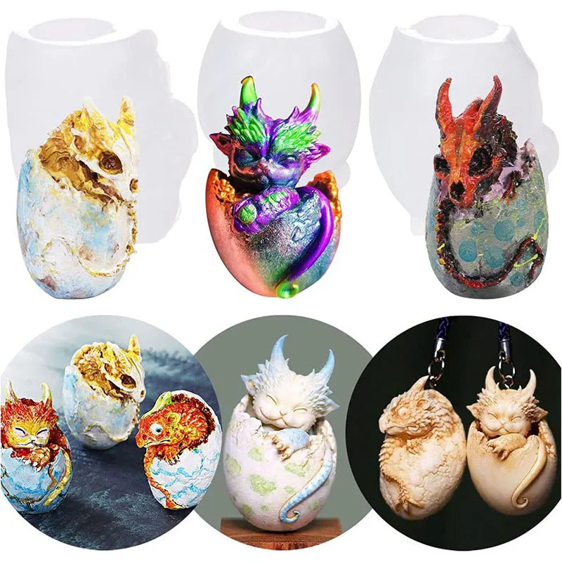 3D Dragon Egg Epoxy Resin Silicone Mold DIY Egg-shaped Starry Sky Ball Night Light Mold for Epoxy Casting Craft Home Decoration