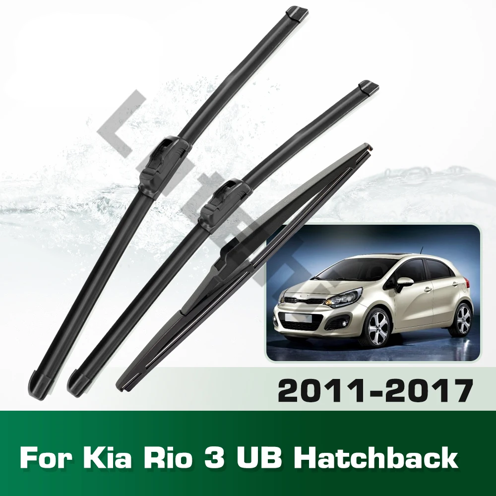 Scheibenwischer vorne und hinten, Set für Kia Rio 3 UB Schrägheck 2011–2017, Windschutzscheibe, Windschutzscheibe, Fensterbürste, 26 Zoll, 16 Zoll, 11 Zoll