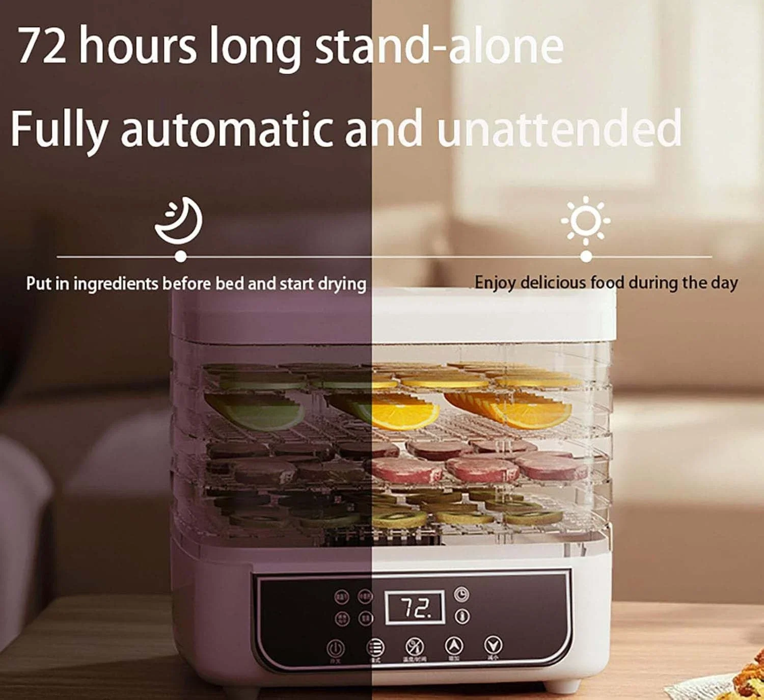

5-Layer Household Dry Fruit Machine Food Dryer Fruit Vegetable Snack Freeze-drying Machine Adjustable Temperature Touch Control