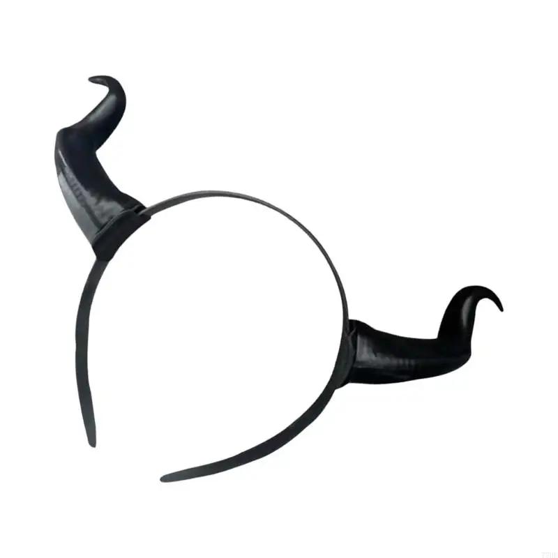 77 He Devil Horns Anime Hair Hoop ręcznie robione pałąki na głowę ciemnego rogu dla Con