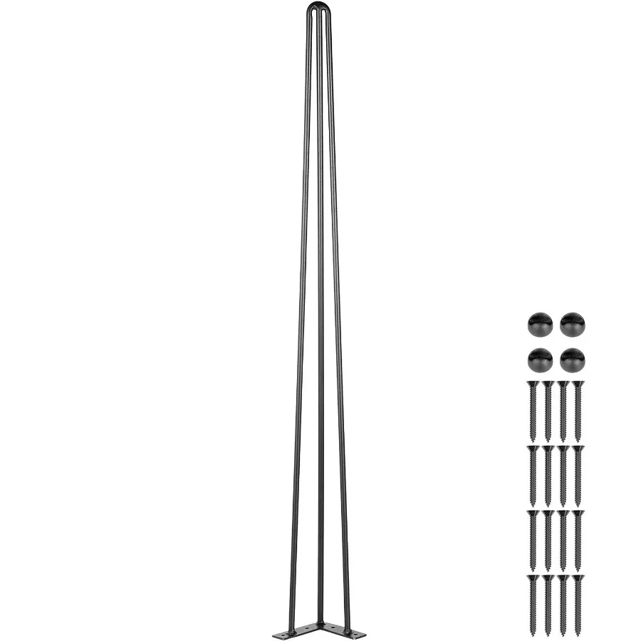 

Ножки для стола Hairpin, 36 дюймов, черные, комплект из 4 штук, грузоподъемность 220 фунтов на каждую ножку, 3-секционные ножки для стола-скамьи, для обеденного стола