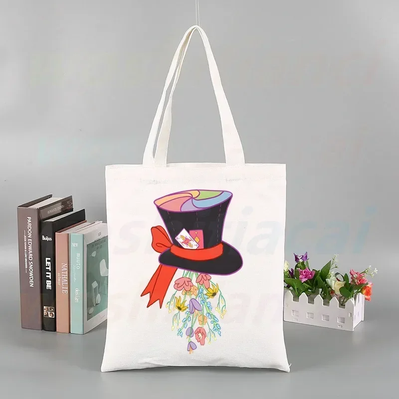 

Sombrerero Loco Холщовая сумка-тоут Эко-сумка для покупок большой емкости на плечо Женская складная пляжная сумка-шоппер