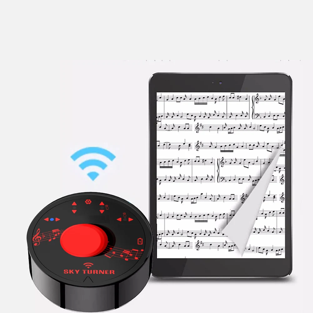 Black Red BT Foot Pedal Compatible With 99 Of Apps Simulated Finger Page Turning Type-C Charging Cable Music Teaching