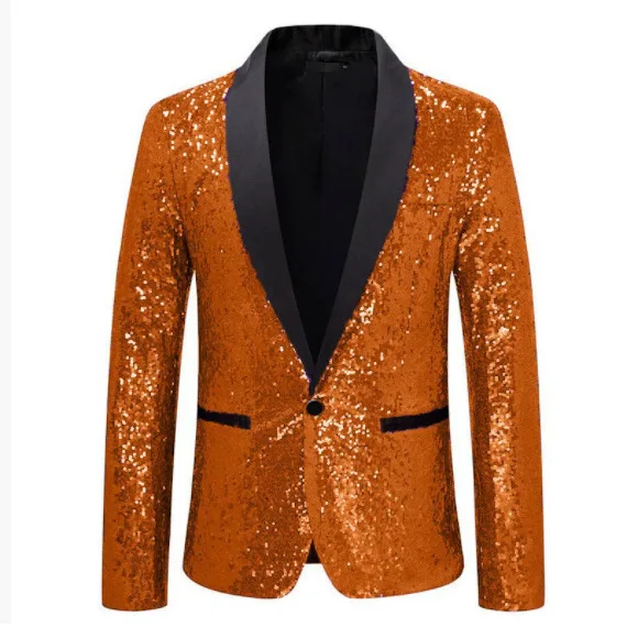 

2026 мужской пиджак с золотыми блестками, пиджак для фотостудии ведущего церемоний, выступления на сцене