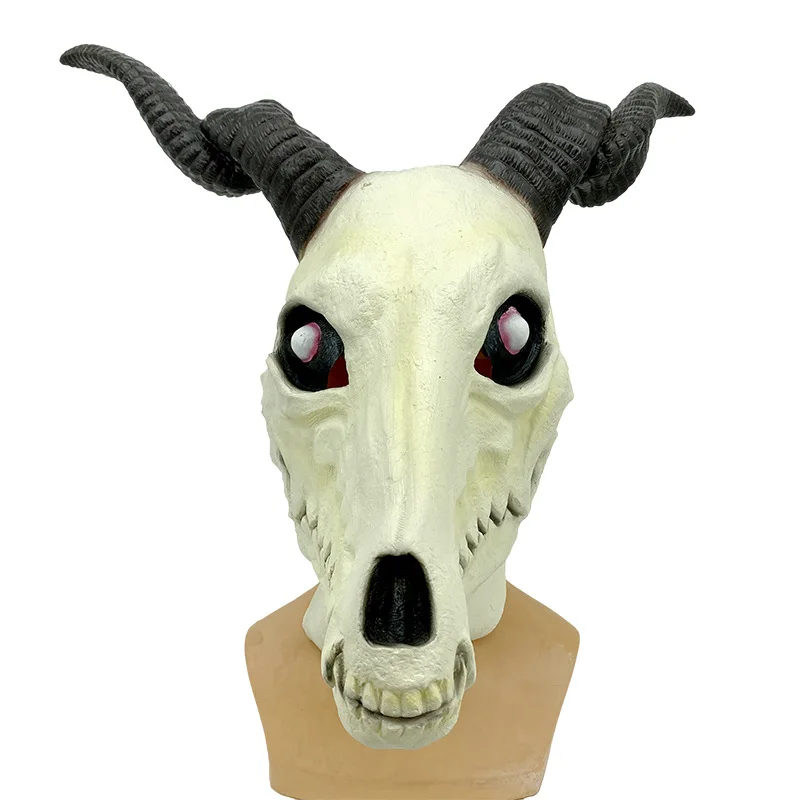 Ziegenkopf-Schädelmaske Widderhörner Tierschädel-Kostümmaske Dämon Teufel Böse Maske Cosplay Halloween Deko-Requisite ﻿ – Detail 7