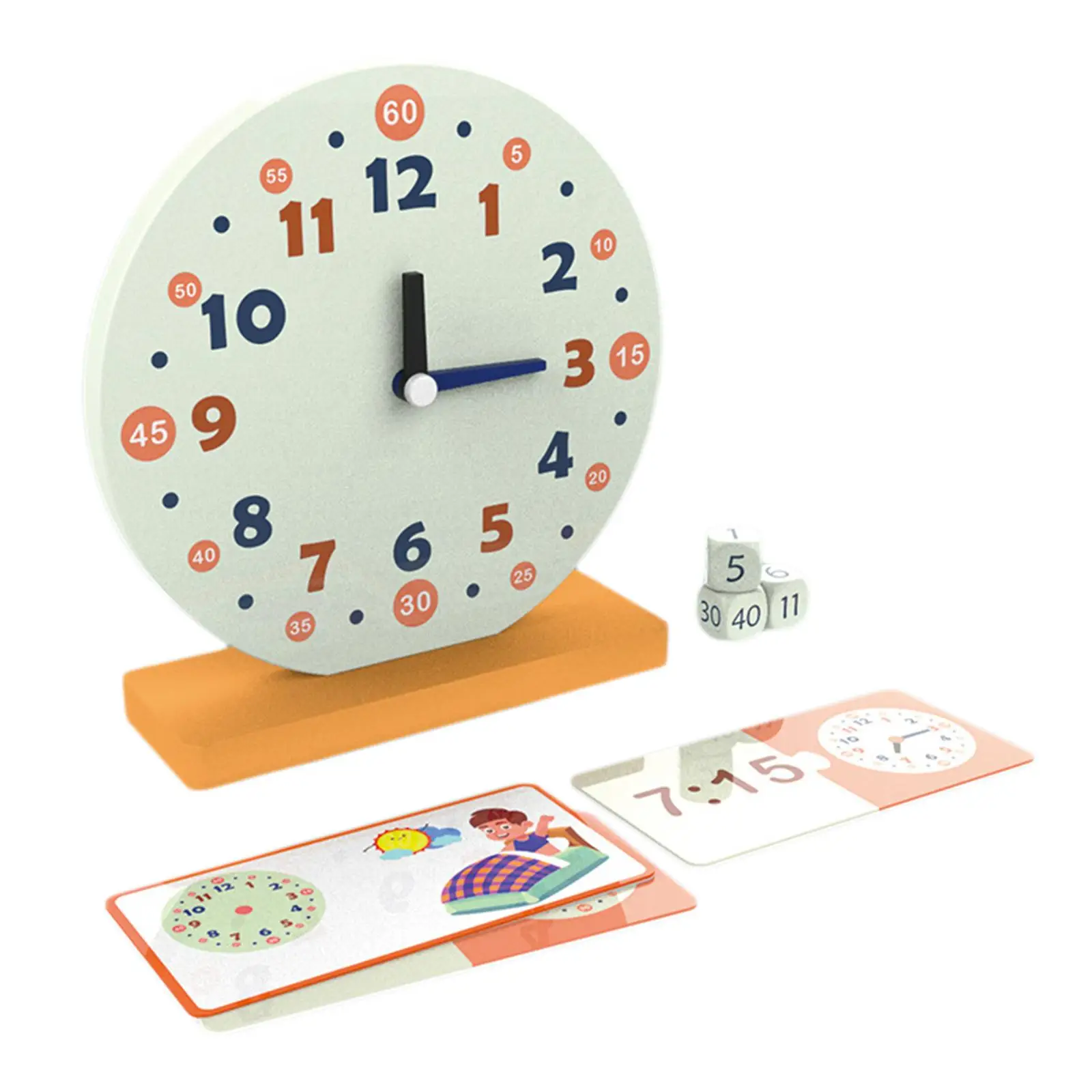 Montessori Wooden Clock Toys Homeschool Supplies with Numbers for Classroom