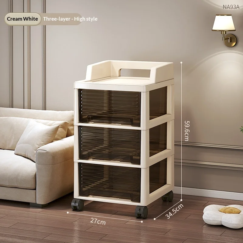 Mobile Rolling Drawer Storage Cabinet Living Room Dresser Organizer Multi Tier Snack Storage Locker Home Furniture Cabinet image 5