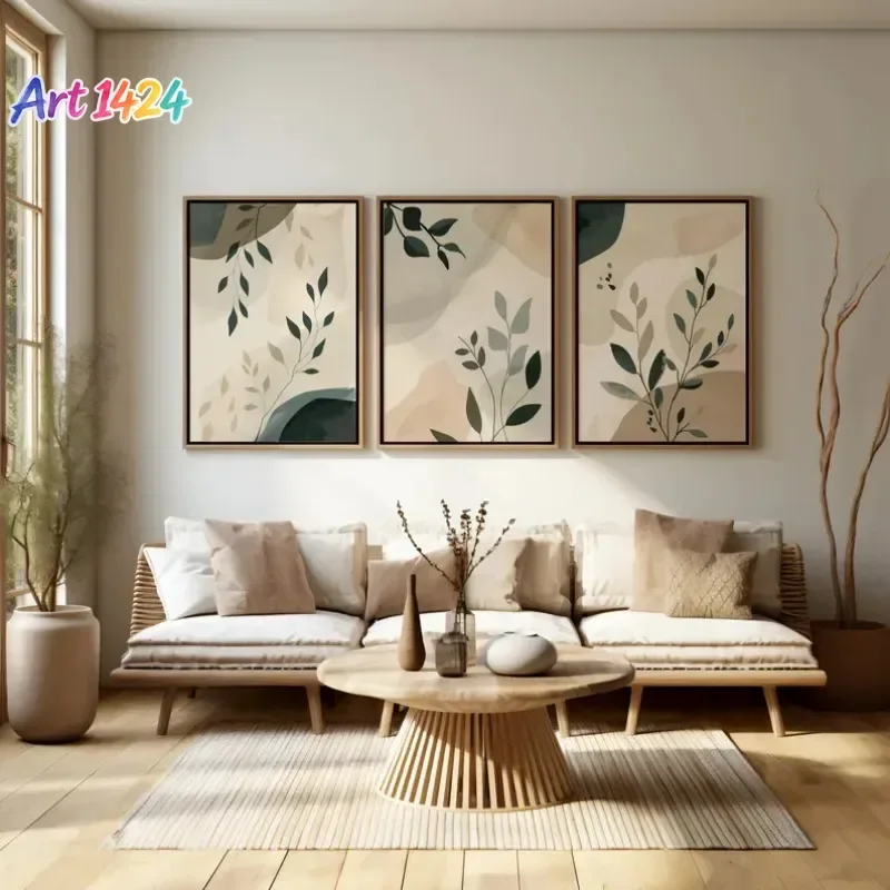 Minimalist Boho Plant Leaf Flower Poster Modern Floral Botanical Canvas Painting Scandi Wall Art for Living Room Home Decorat