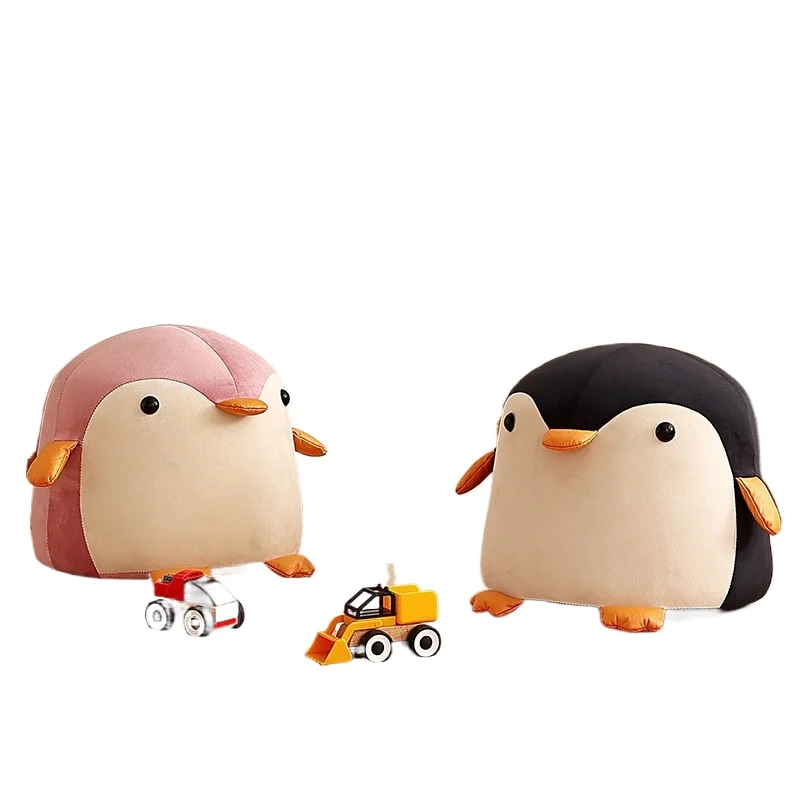 

Penguin Shape Kids Stool for Home Living Room Sofa Footrest Low Height Animal Themed Step Stool for Changing Shoes Minimalist