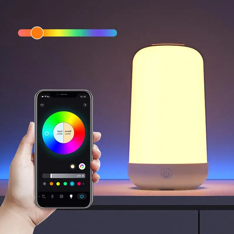 Lámpara táctil de mesita de noche, 7 colores, luz nocturna, lámpara de lectura táctil, lámpara de mesa de lectura para protección ocular, lámpara de escritorio de habitación para dormitorio
