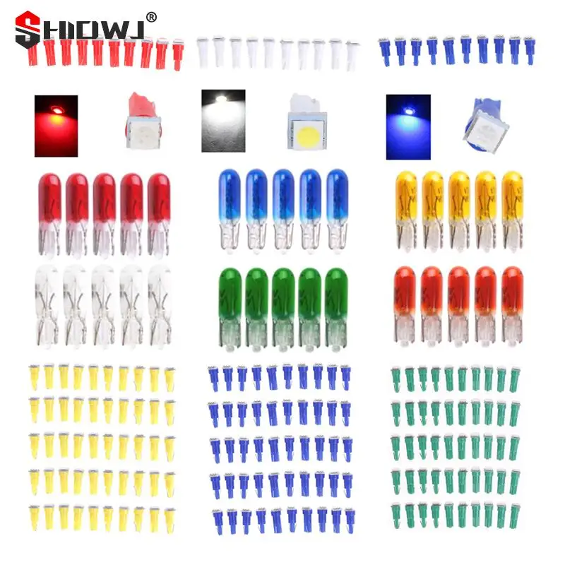 10/50Pcs COB T5 Led Bulb Car Dashboard Light W3W Instrument Neo Wedge Warning Indicator Plate Panel Meter Signal Lamp 12V