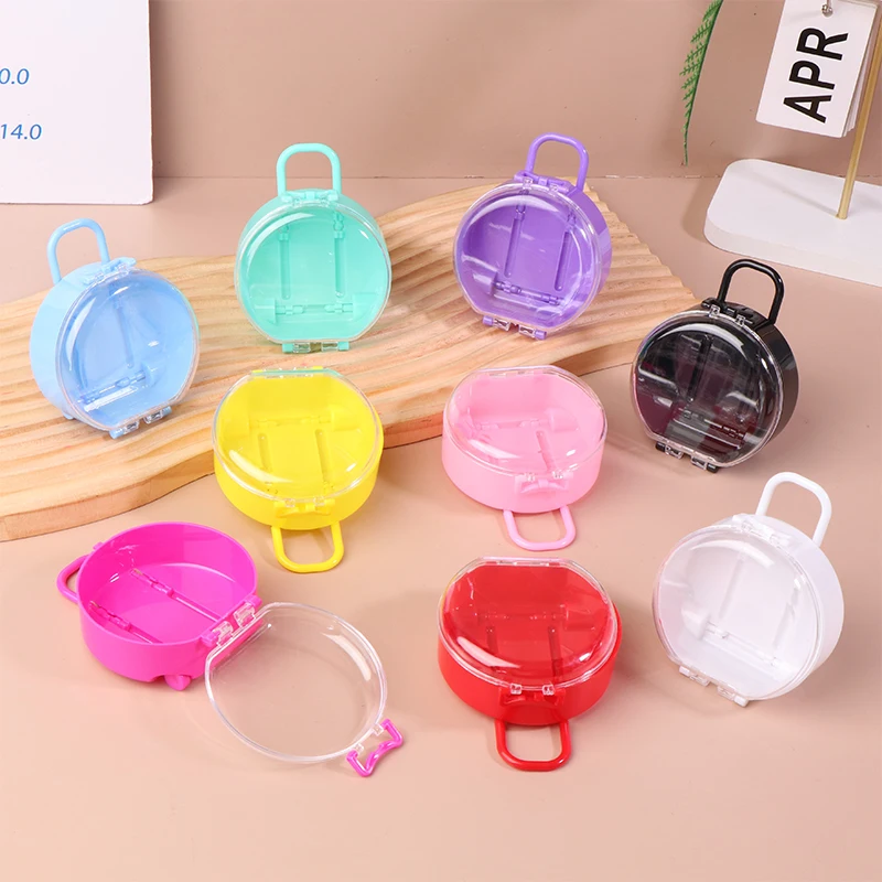 6Pcs Mini Cute Round Plastic Trolley Case Doll Suitcase Model Dollhouse Trunk Small Clutch Ornaments Dolls House Decoration Toys