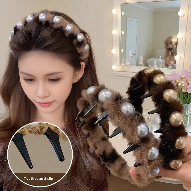 ربطة شعر من القطيفة غير قابلة للانزلاق للنساء، زينة شعر حلوة، عصابة رأس، إكسسوارات شعر عصرية #5