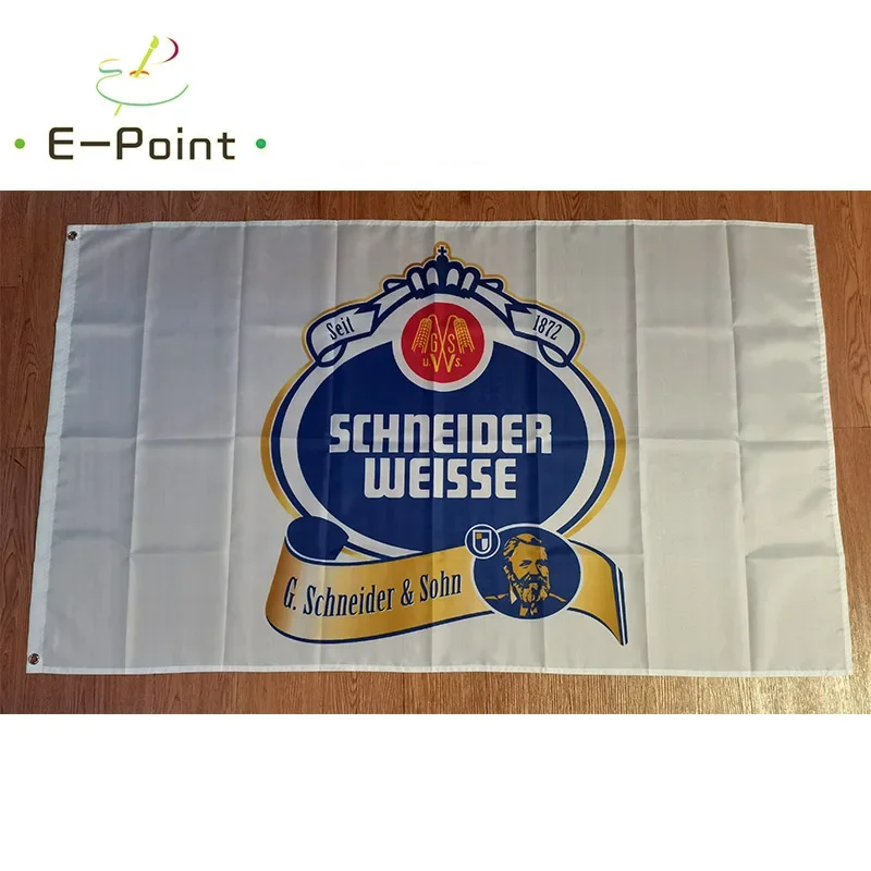 Schneider Weisse Beer Flag 3ft*5ft (90*150cm) Size Christmas Decorations for Home Flag Banner Indoor Outdoor Decor BER10