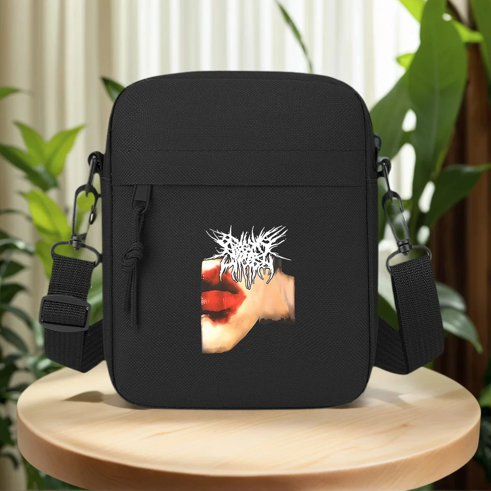Organic white shape over lips skin Men Crossbody Bag Single Shoulder Women Cartoon Anime Film Printing Design Unisex