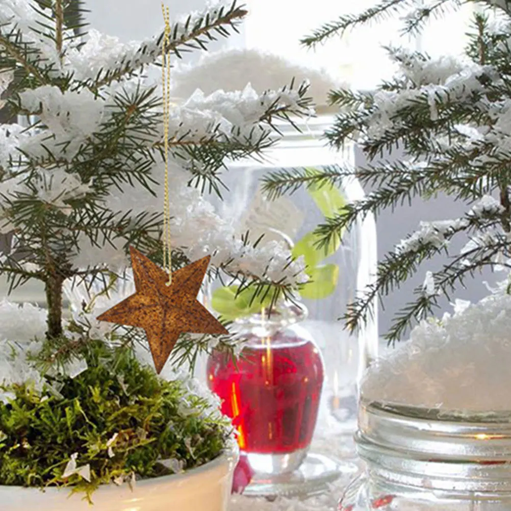 

30Pcs Metal Star Accessories Hanging Decorations Rustic Christmas Tree Ornaments Farmhouse Holiday Craft Embellishments Vintage