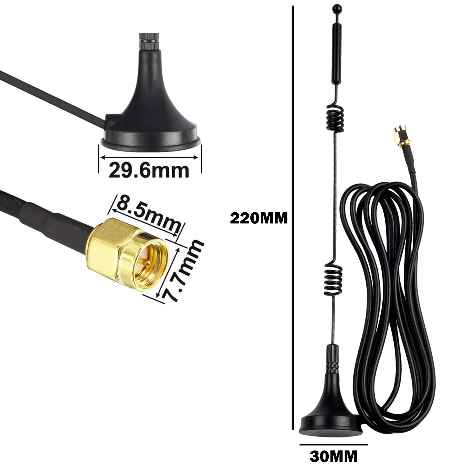 12dBi Antenna Antenna 1pcs 2.4G/5.8GHz Dual Band External Magnetic Base Practical To Use Brand New Car Spare Parts