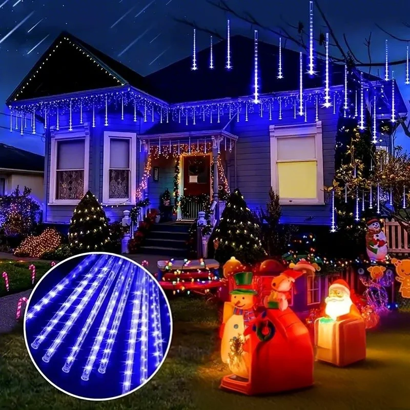 Outdoor Meteor Shower Christmas Light String Courtyard Light Suitable for Garden Street Terrace Tent Wedding Party