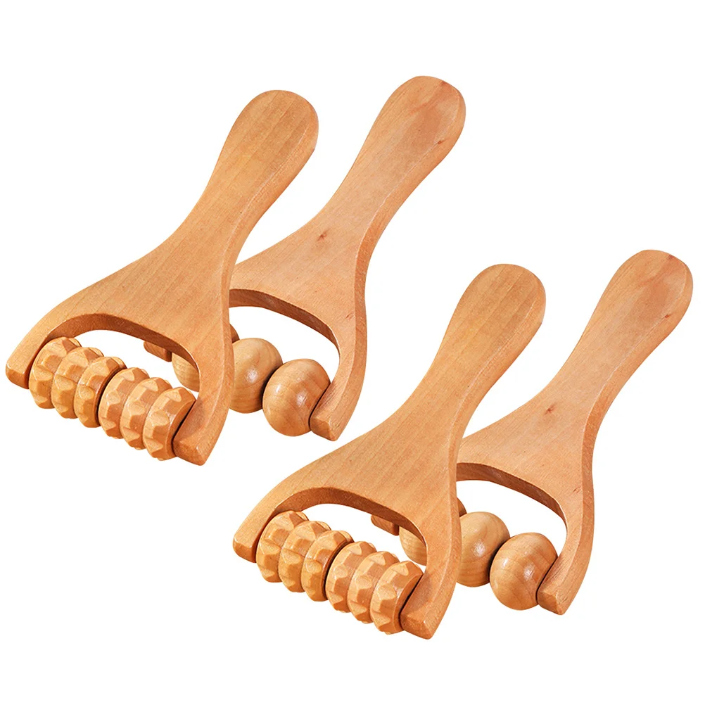 

4 Pcs Massage Hand Roller Massagers Bead Tool Body Handheld Foot Feet Back Leg Recovery Scroll Wheel