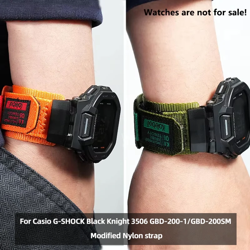 GBD200 Outdoor Sports Bracelet For Casio G-shock Black Knight 3506 GBD-200-1/GBD-200sm Modified Nylon Strap Men Canvas Watchband