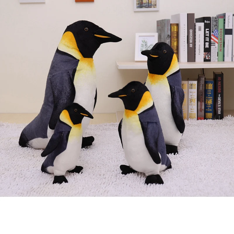 25-55CM Cartoon Emperor Penguin Plush Toy Filled Animal Doll Family Fuzzy Plushie for Boys Girls Gift