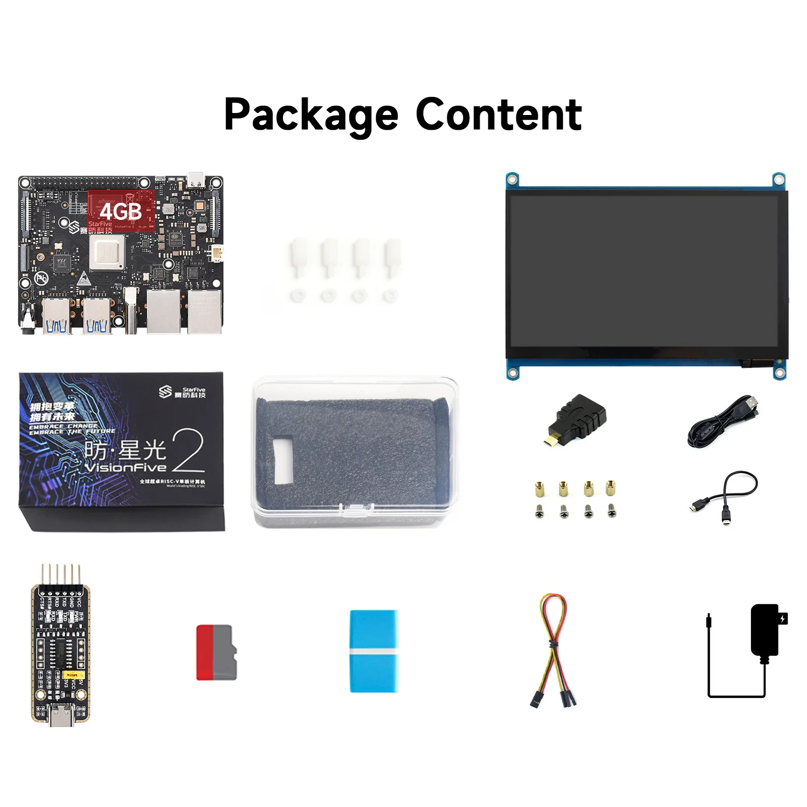 

VisionFive2 RISC-V Single Board Computer,StarFive JH7110 Processor With Integrated 3D GPU, Display Kit