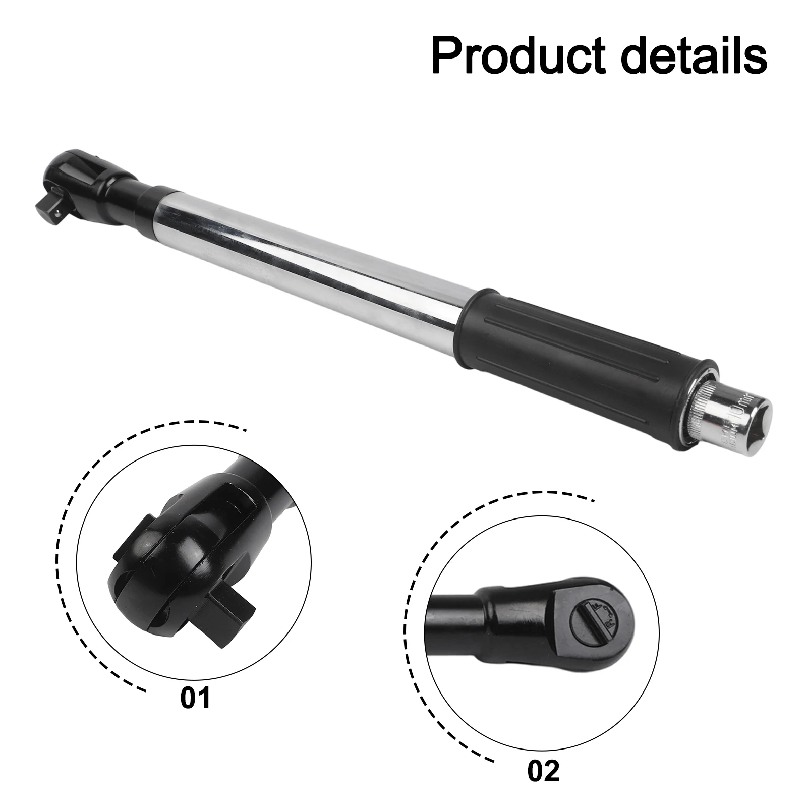 1/2 Inch Drive Extended Ratchet Wrench with Bidirectional Manual and Automatic Functionality for Use in Confined Spaces