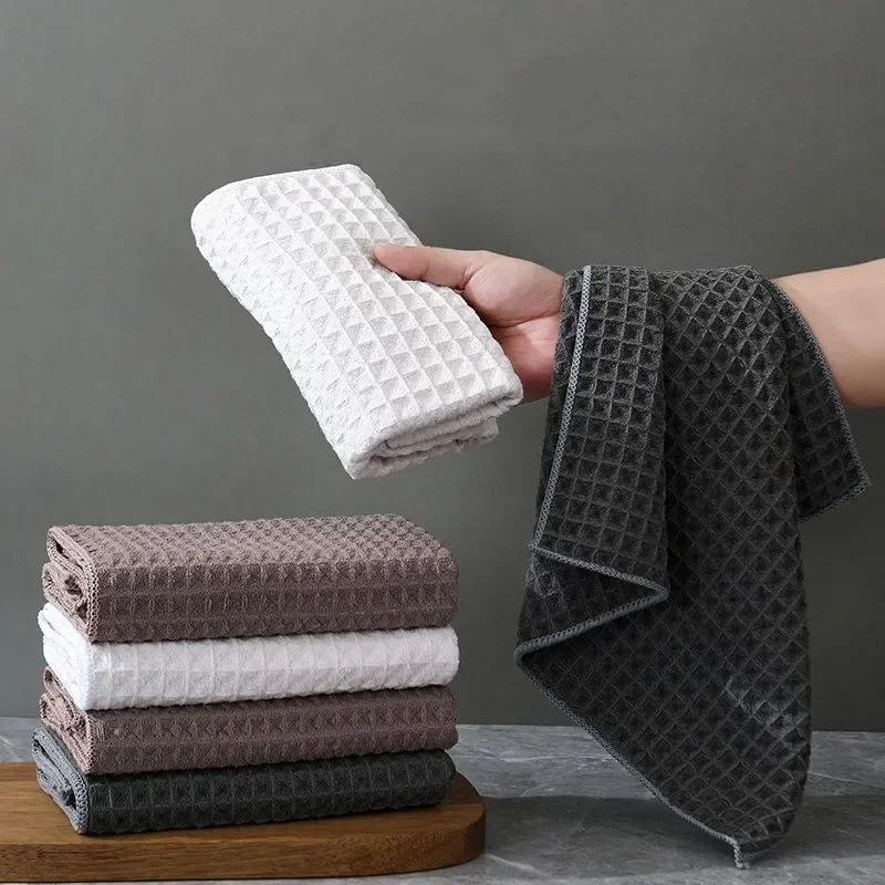 1/2/3PCS Waffle Weave Miracle Cleaning Cloths Kitchen Dish Towels Super Absorbent Dishtowels Nonstick Oil Washable Fast Drying